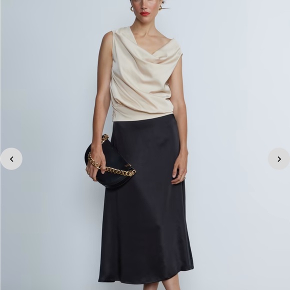 NWT Satin Slip Skirt XL Black - Picture 2 of 4